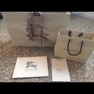Authentic Burberry shopping bags and envelops