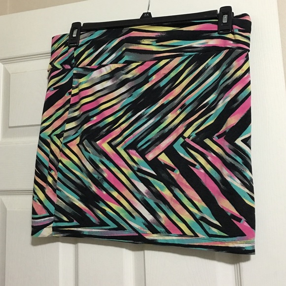 Bright striped pencil skirt