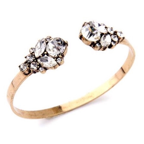 Jewelry - Crystal Cuff Bracelet in Gold