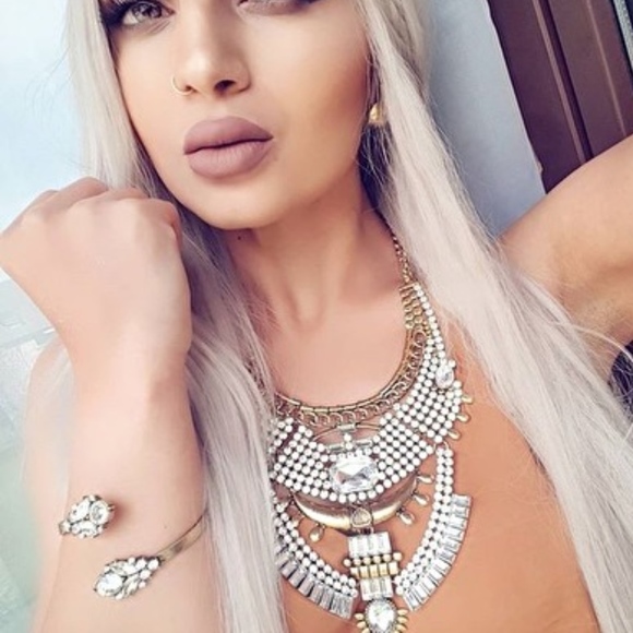 Crystal Cuff Bracelet in Gold - Picture 2 of 8