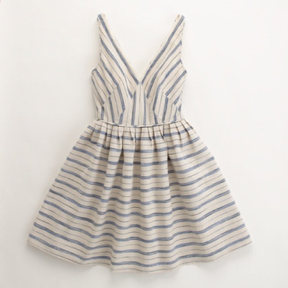 JCrew Factory Schuyler indigo-stripe dress