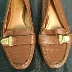 Coach Pauleen Brown Buckle Flats Size 9B