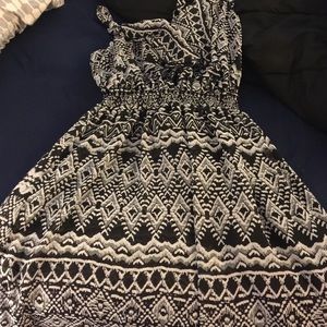Long black white and grey summer dress