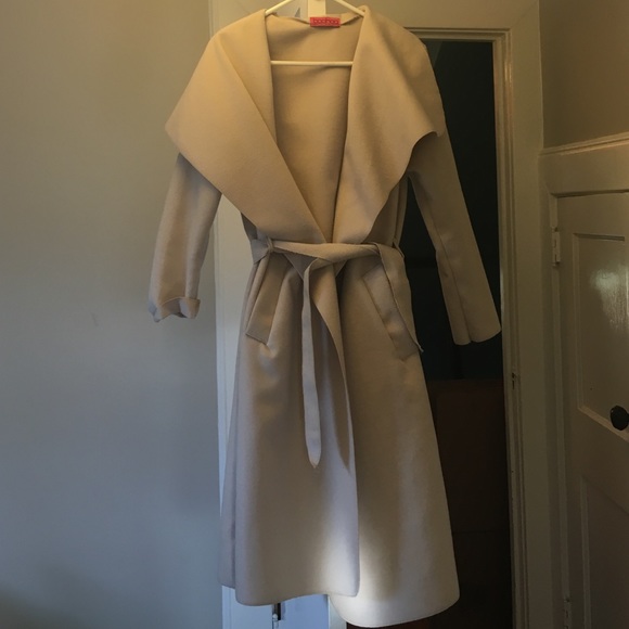boohoo beige coat