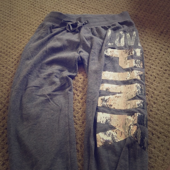 VS Pink sweatpants w/ sequins