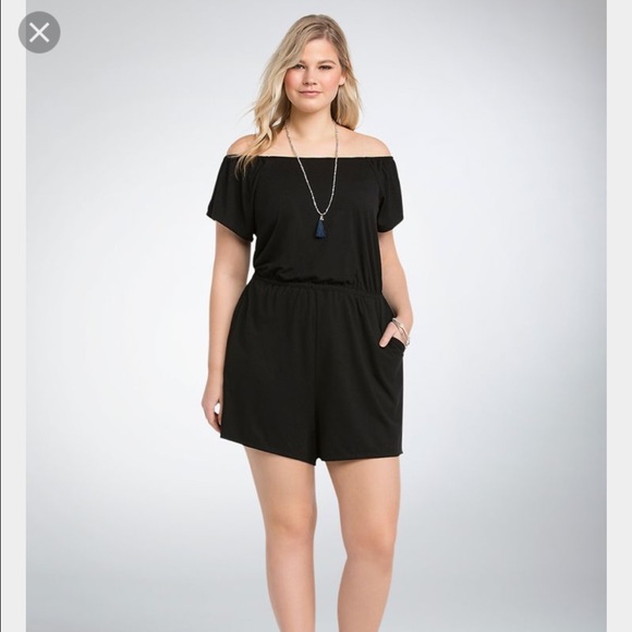 Black Off The Shoulder Romper