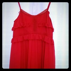 Red Maxi Spaghetti Strap Dress by MNG Suit Size 4