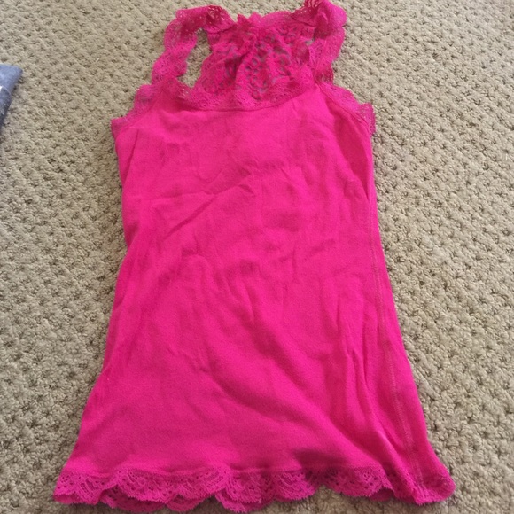 Abercrombie & Fitch pink lace tank top
