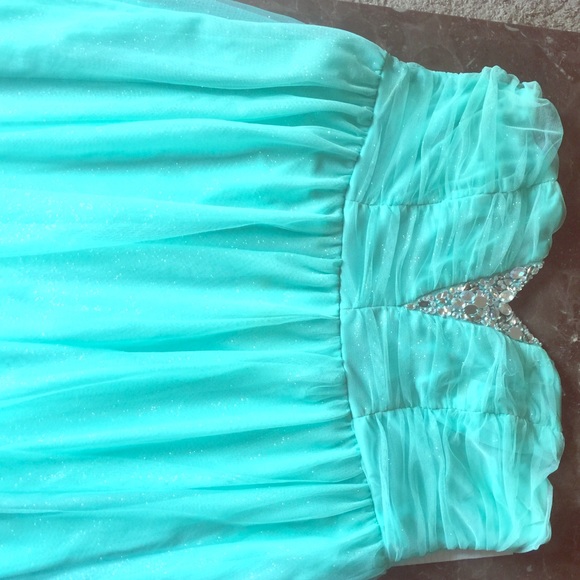 Mint green formal dress