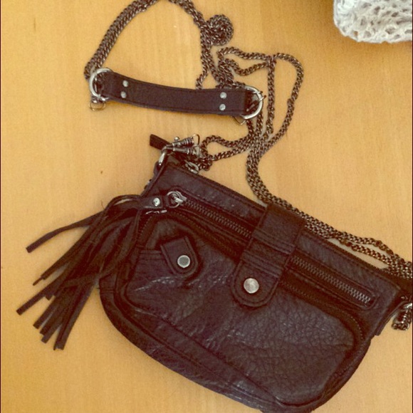 Urban Outfitters Black Vegan Leather Shoulder Bag