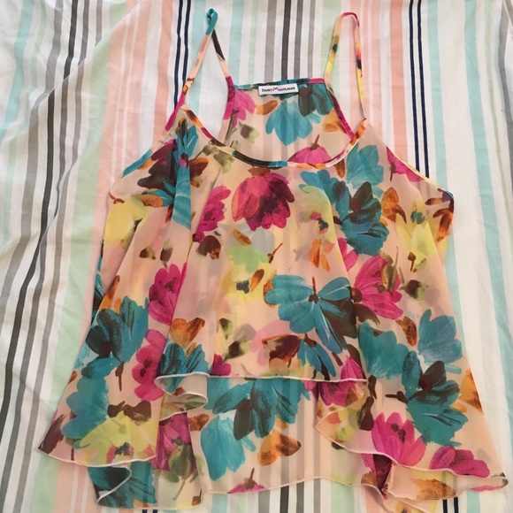 Floral, sheer, lightweight top!