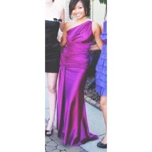Royal Purple One Shoulder Gown