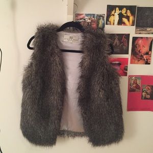 Grey Fur Vest