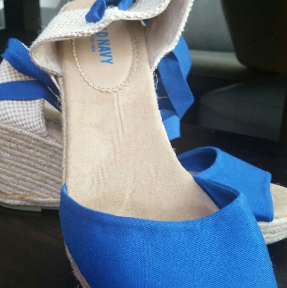 Blue old navy espadrille wedge