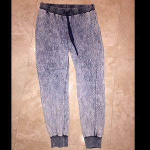 Denim printed joggers