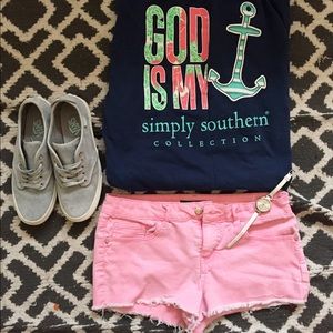 Navy Blue Simply Southern Tee Shirt T NWOT