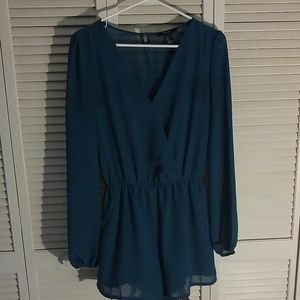 F21 !!HUNTER GREEN!! Surplice Romper