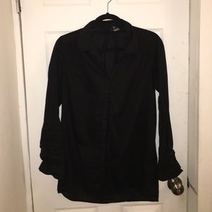 H&M black long sleeve button up