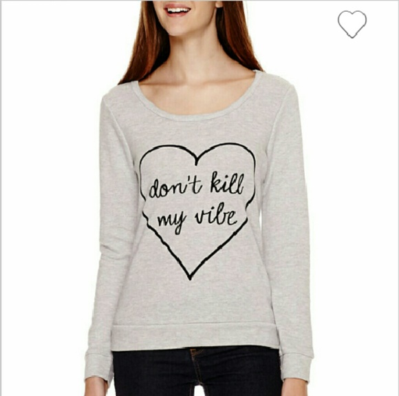 Miss chievous "Don't kill my vibe" heart sweater.