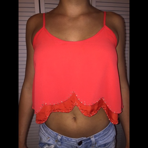 Orange beaded crop top - Picture 1 of 2