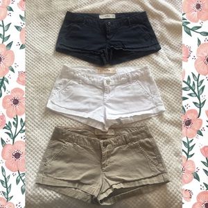 Bundle of 3 Hollister Twill Shorts