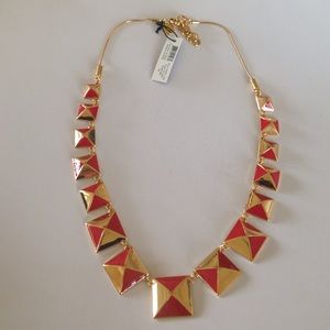 ❤️Marc Jacobs Blaze Red and Gold Pyramid Necklace