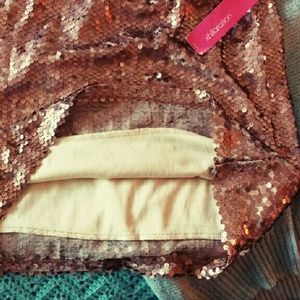 Xhilaration Skirts - Metallic Rose Sequin Miniskirt Xhilaration Skirts - Metallic Rose Sequin Miniskirt