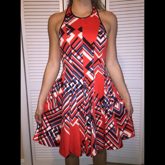 Jessica Simpson red halter dress