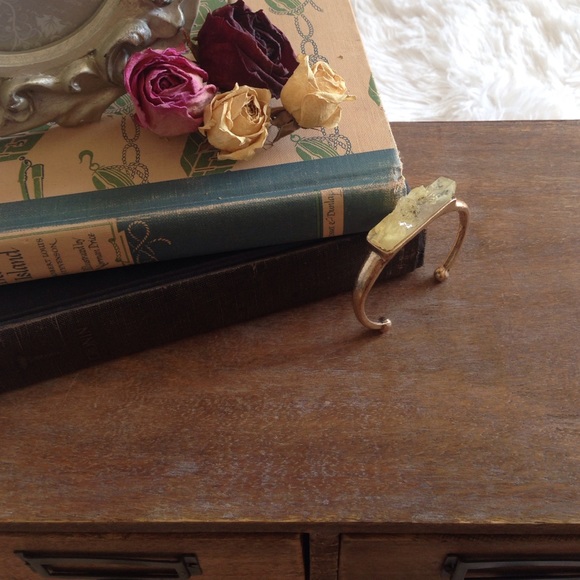 Raw Stone Distressed Golden Bangle - Picture 1 of 4