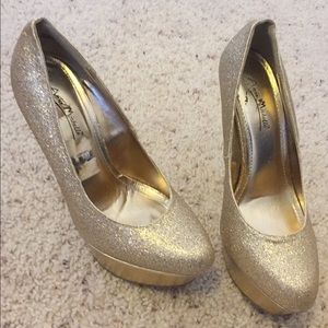 Gold Glitter Heels