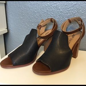 Black and brown heels