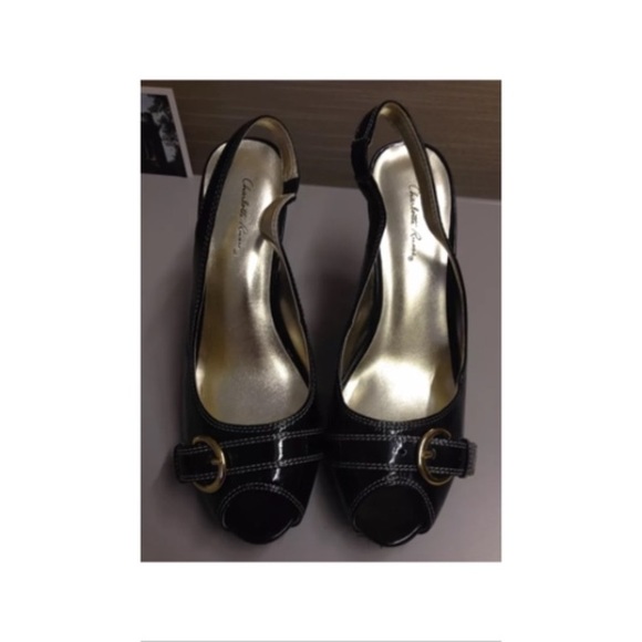 Charlotte Russe open toed slingback pumps - Picture 2 of 4