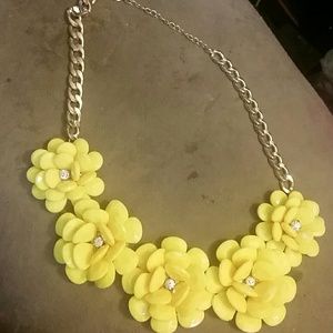 Yellow flower statement necklace