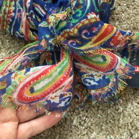 Colorful Boho paisley semi sheer scarf - Picture 3 of 4