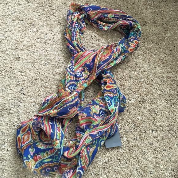 Colorful Boho paisley semi sheer scarf - Picture 4 of 4