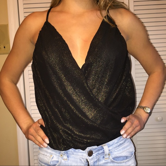 Do & Be black and gold leotard/blouse