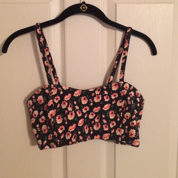 ✨Festival Boho Rib Back Floral Crop Top M✨
