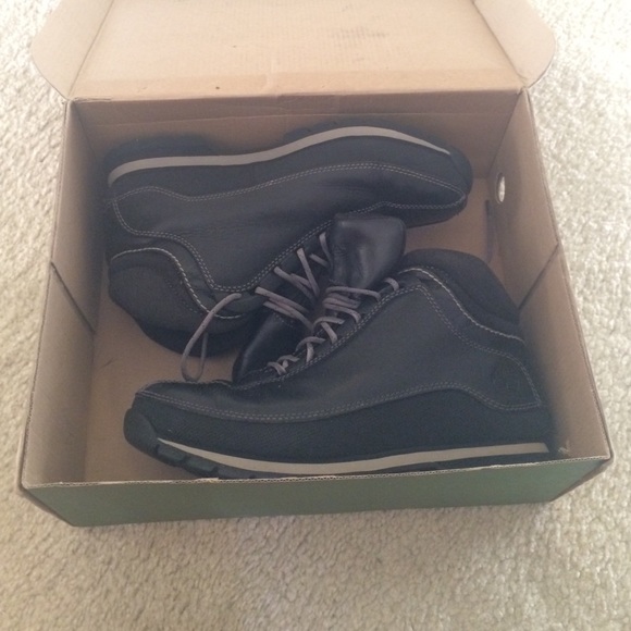 Black timberland work boots