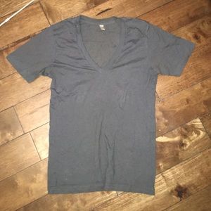 American Apparel charcoal grey short sleeve v-neck