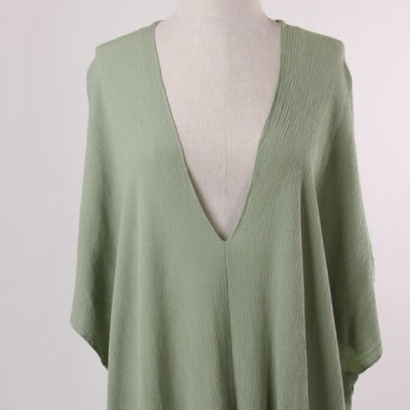 CLOSET CLEAR OUT Deep V Kimona Dress in OLIVE - Picture 3 of 3