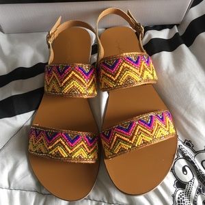 Aztec Beaded Sandals