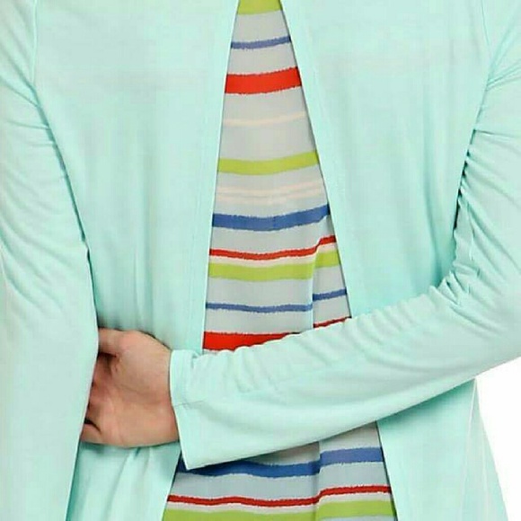 Stripe print panel contrast solid knit top