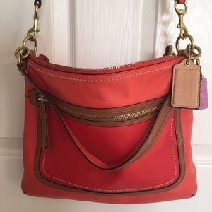 Coral Coach cross body bag