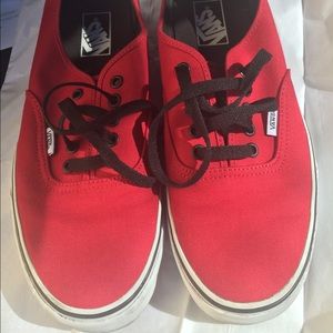 Red and white vans mens size 10