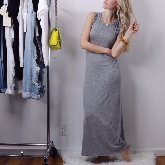 ️SOLD OUT Gray Knot Back Maxi Dress - Picture 2 of 4