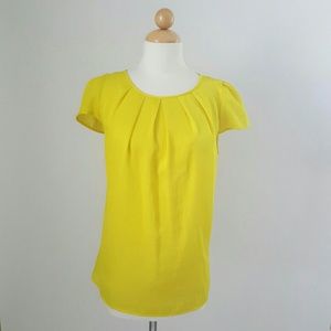 LOFT Bright Yellow/Gold Blouse