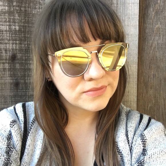 Grey & Gold Double Bridge Sunglasses - Picture 4 of 4