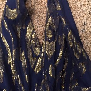 halston heritage gold jumpsuit