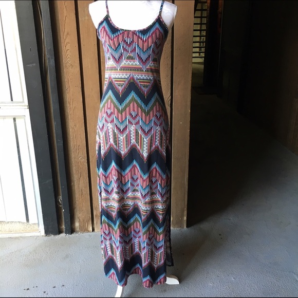 Colorful Tribal Print Maxi Dress
