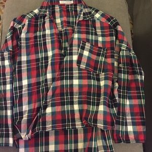 Ladies adorable low front flannel shirt